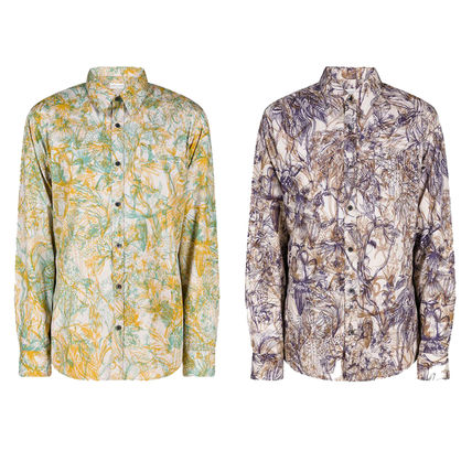 Dries Van Noten Shirts Flower Patterns Long Sleeves Cotton Designers Shirts