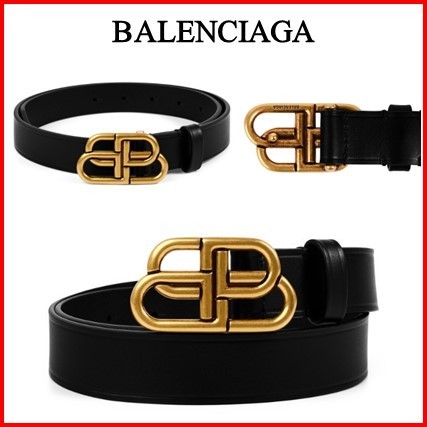 【関税込み】 ☆BALENCIAGA☆ BBロゴ レザー ベルト