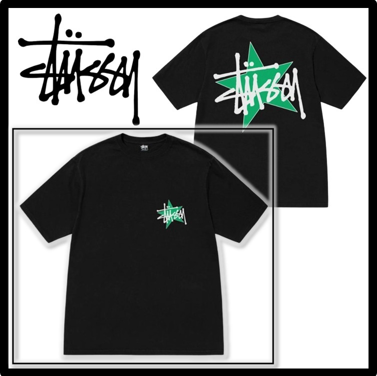 ★関税込★Stussy★Stussy Star Pigment Dyed T-Shirt★Black