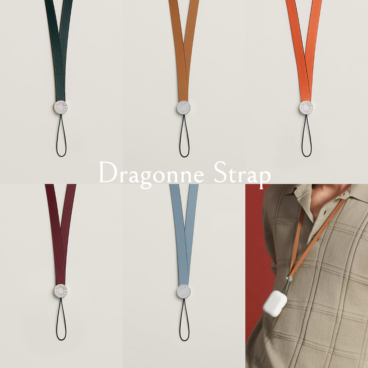 新作*Hermes*ロゴ入AirPodsレザーストラップ