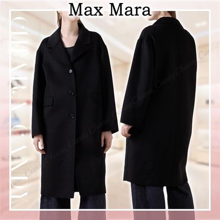 MaxMara Peacoats Casual Style Wool Cashmere Plain Party Style Office Style