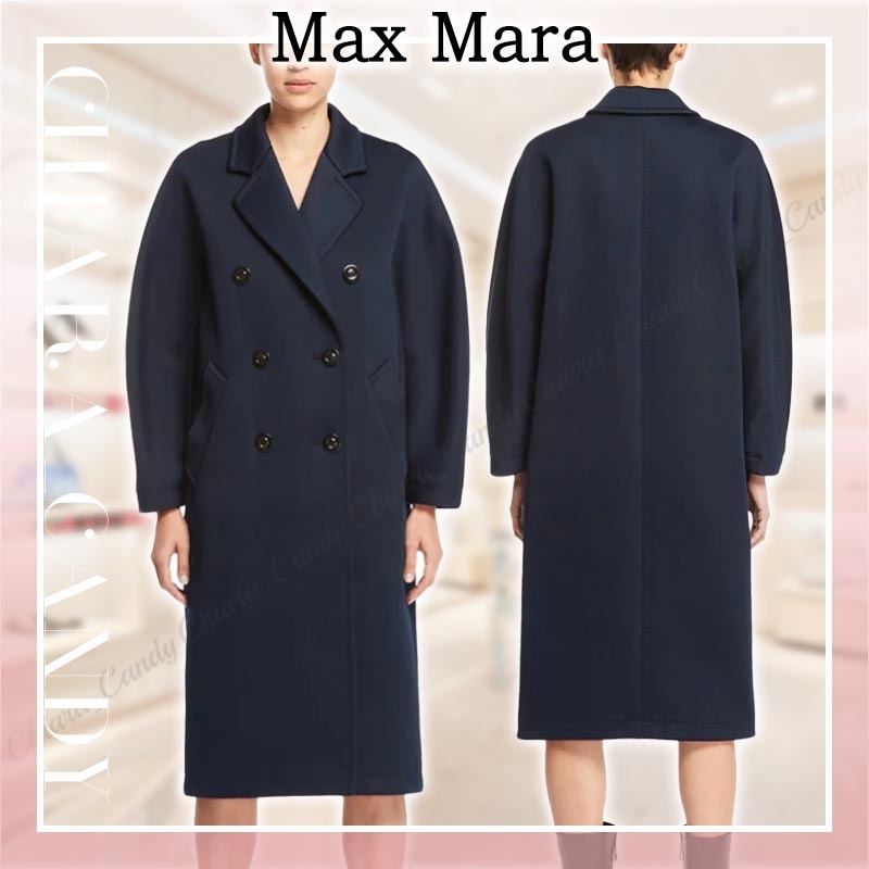 【23AW NEW】Max Mara_woman/Madame ダブルブレストコート /Blue