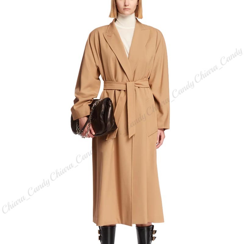 [MAX MARA STUDIO] CLES ウール ブランド ベルテッド コート 23AW NEW】Max Mara_woman / ウール ベルテッド コート