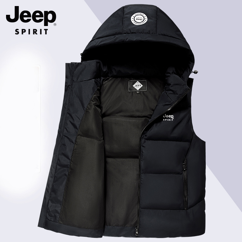 完璧 ☆送料関税込み☆JEEP厚手暖かいメンズダウンベスト (JEEP トップス