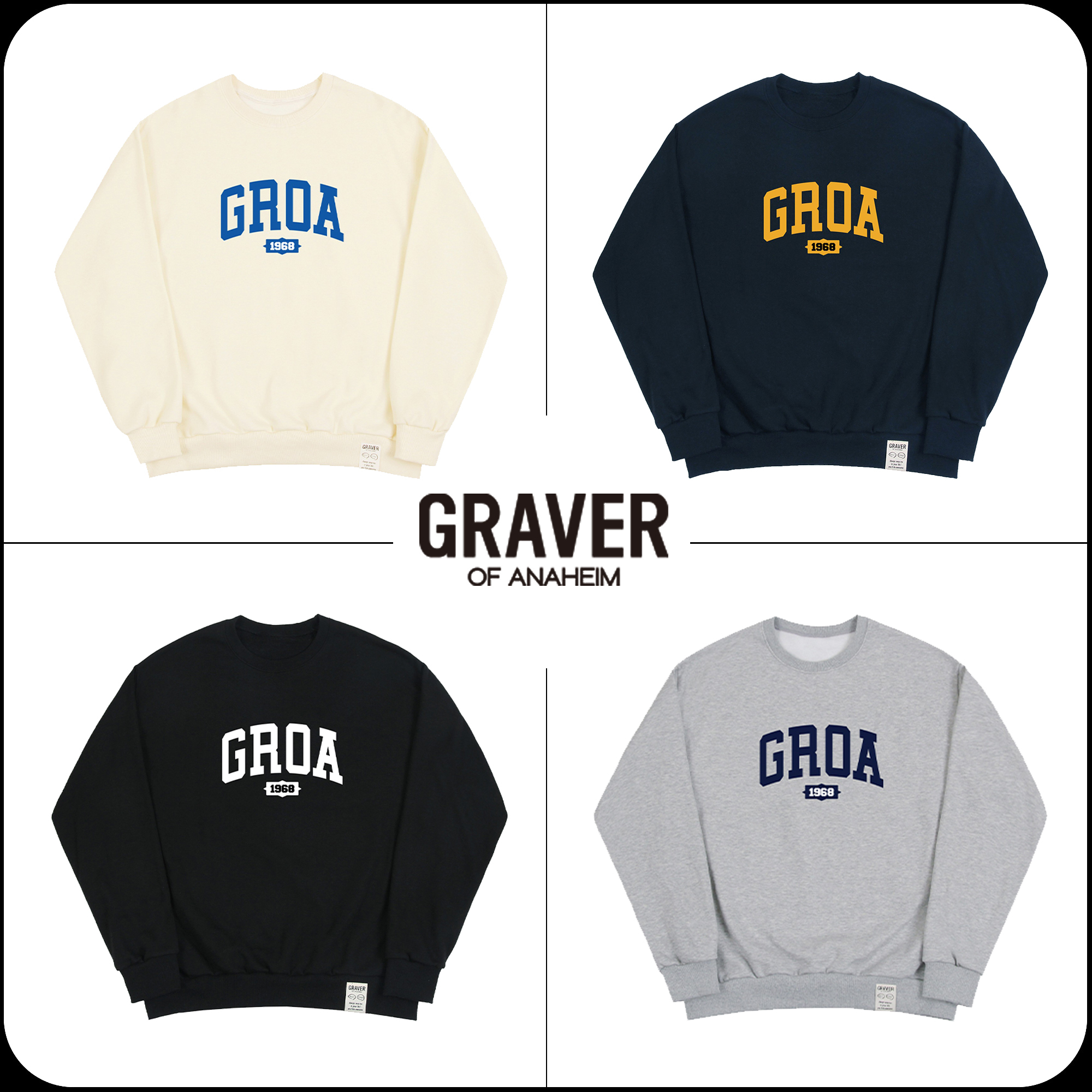 [GRAVER]★GROA ARCH LOGO 1968 SWEATSHIRT