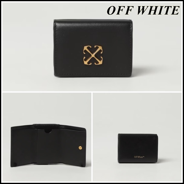 高評価レビュー 関税込】◇OFF WHITE 財布 折りたたみ財布 オフホワイト◇アロー 小物