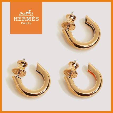 HERMES Earrings Unisex Plain Earrings