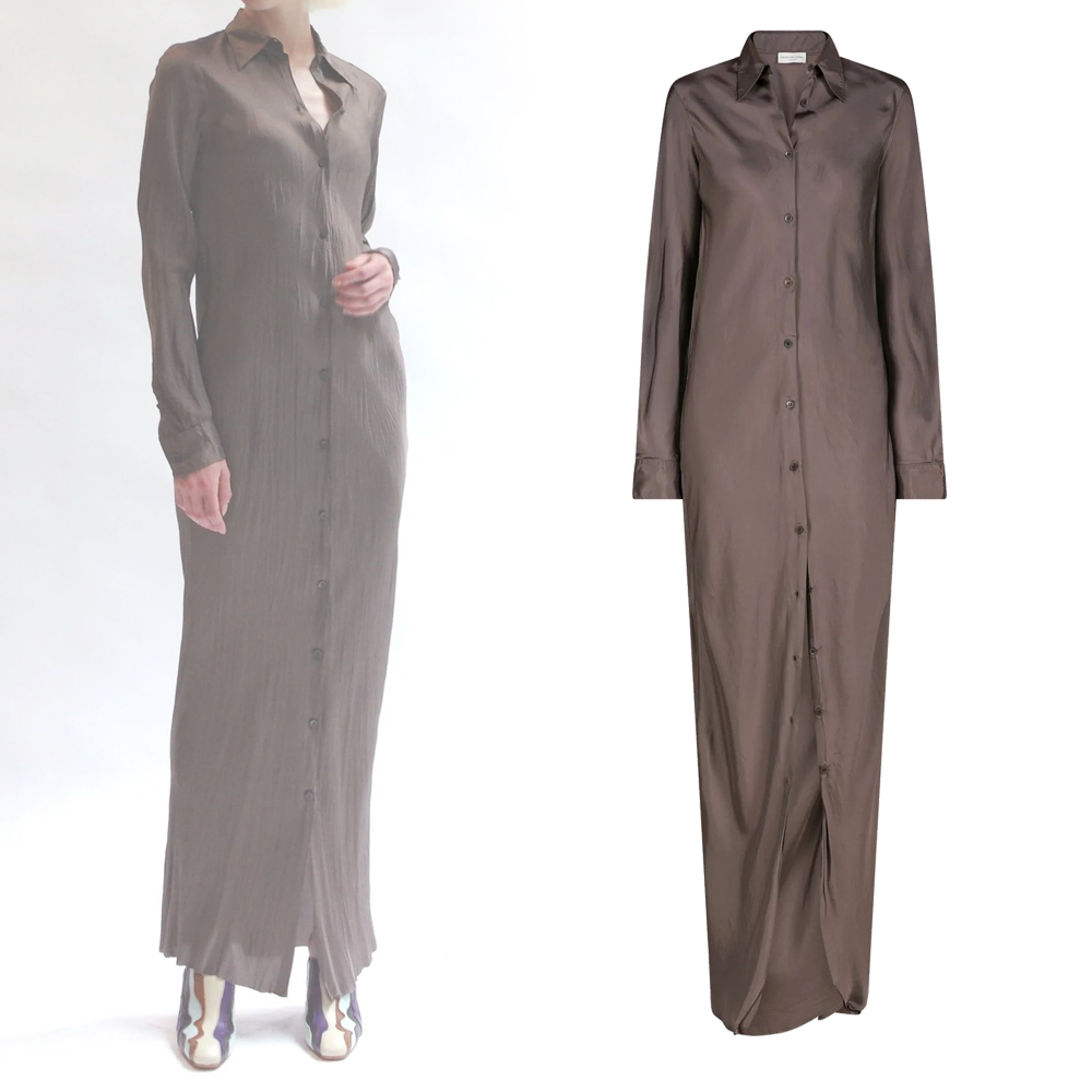 【DRIES VAN NOTEN】ロング シャツワンピース Grey 送料関税込