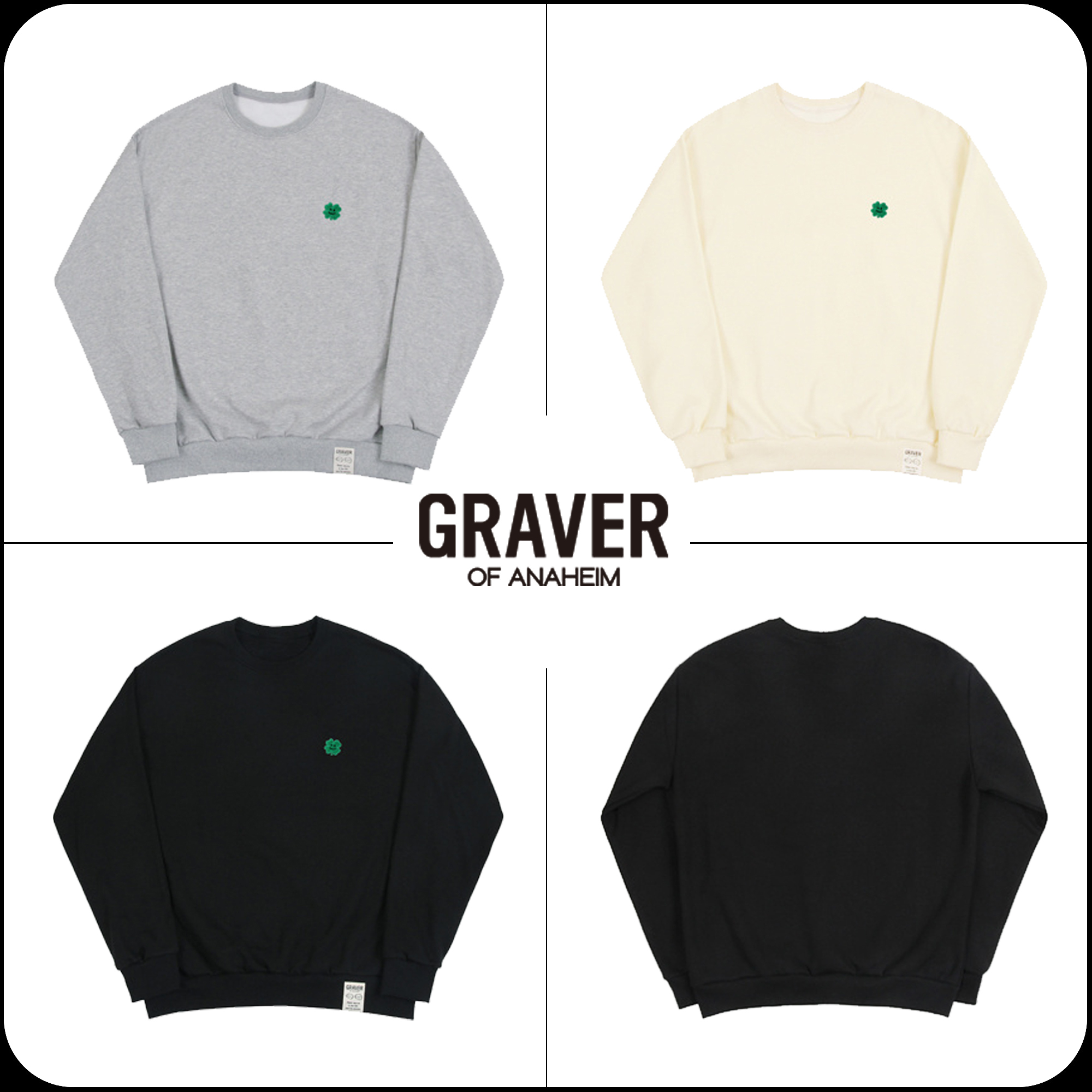 [GRAVER]★CLOVER SMILE EMBROIDERY SWEATSHIRT