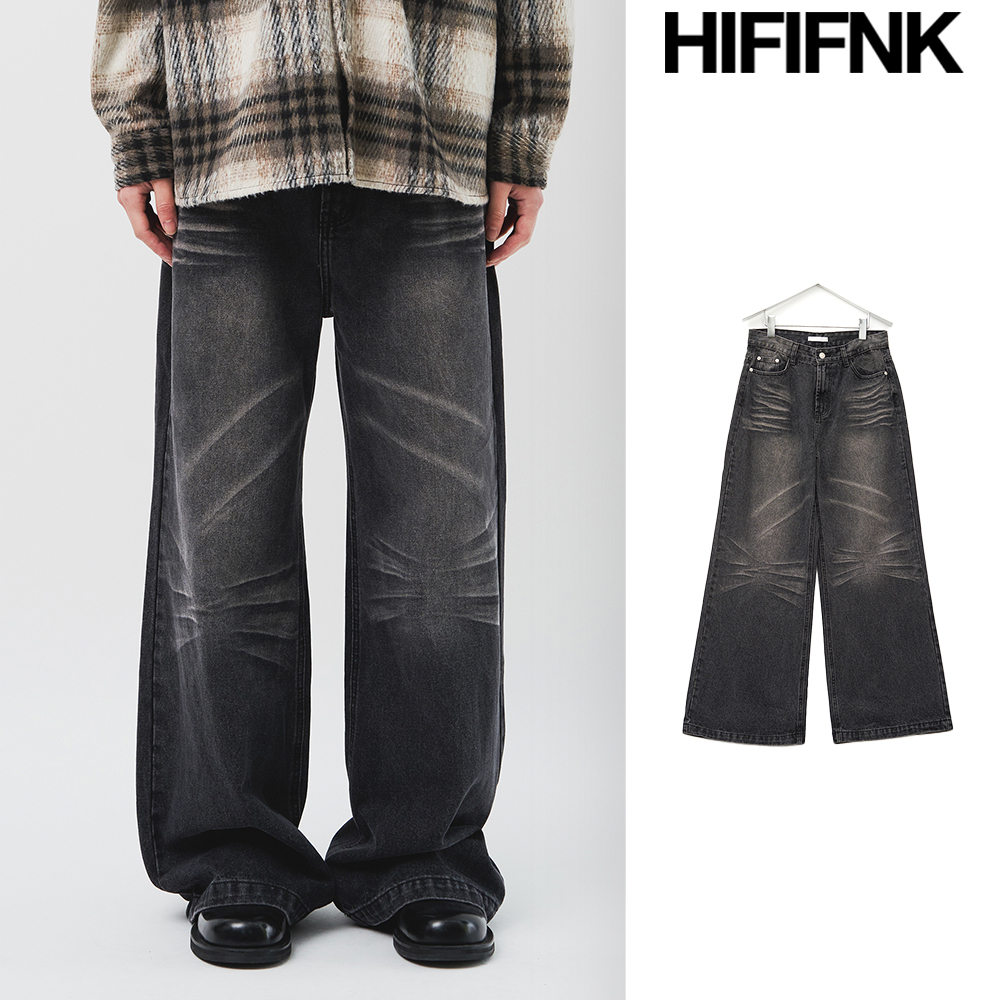 【HI FI FNK】Old School Washed Wide Denim