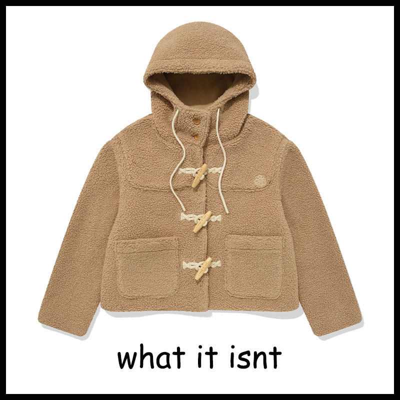 ★ WHATITISNT ★WOMEN'S FLOWY FLEECE HOODED DUFFEL JACKET