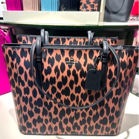 セール☆kate spade Schuylerレオパード柄ミディアムトート