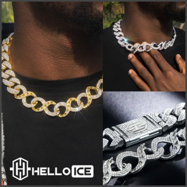 アメリカ発！【HELLOICE】 20mm 20'' Spiked Infinity Cuban