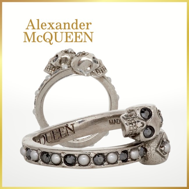 [ ALEXANDER MCQUEEN ] Wrap-Around Skull Ring /スワロフスキー