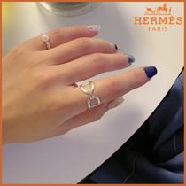 HERMES Chaine dAncre Unisex Silver Elegant Style Rings