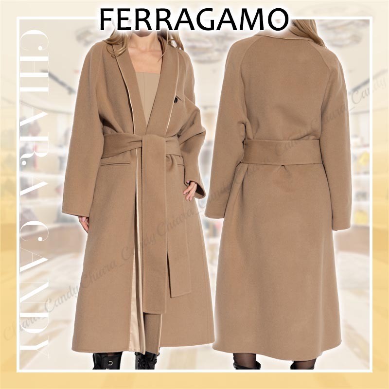 【23AW NEW】FERRAGAMO_woman / ウール コート / Beige