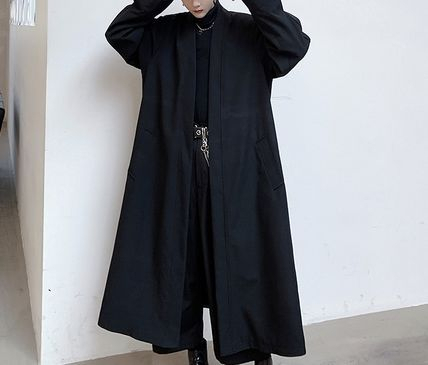 ロングコート メンズ クール スタイリッシュ バックプリント