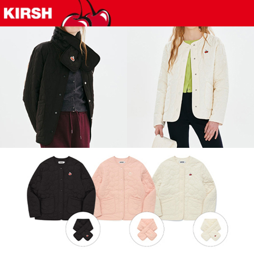 ★2023FW新作★KIRSH★CHERRY QUILTING JACKET + MUFFLER SET