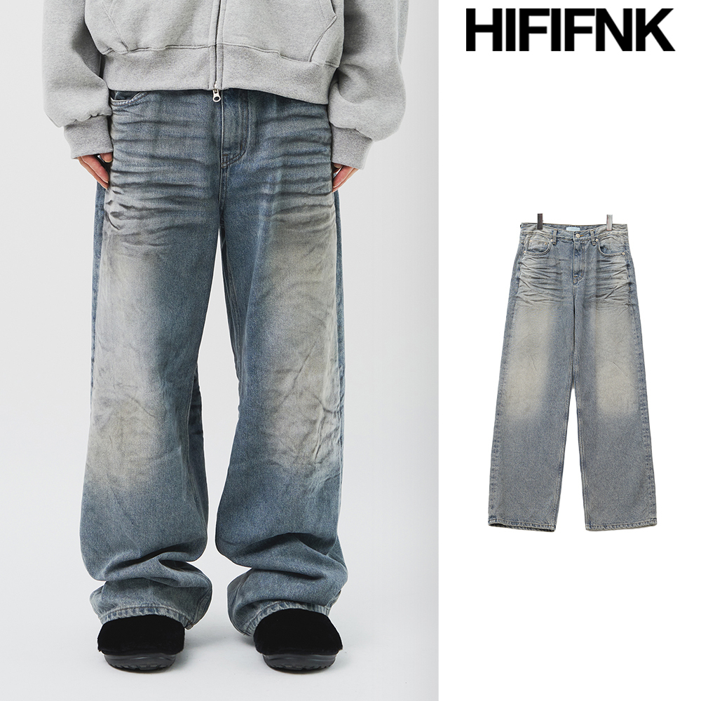 【HI FI FNK】Tem Embo Dirty Washed Denim