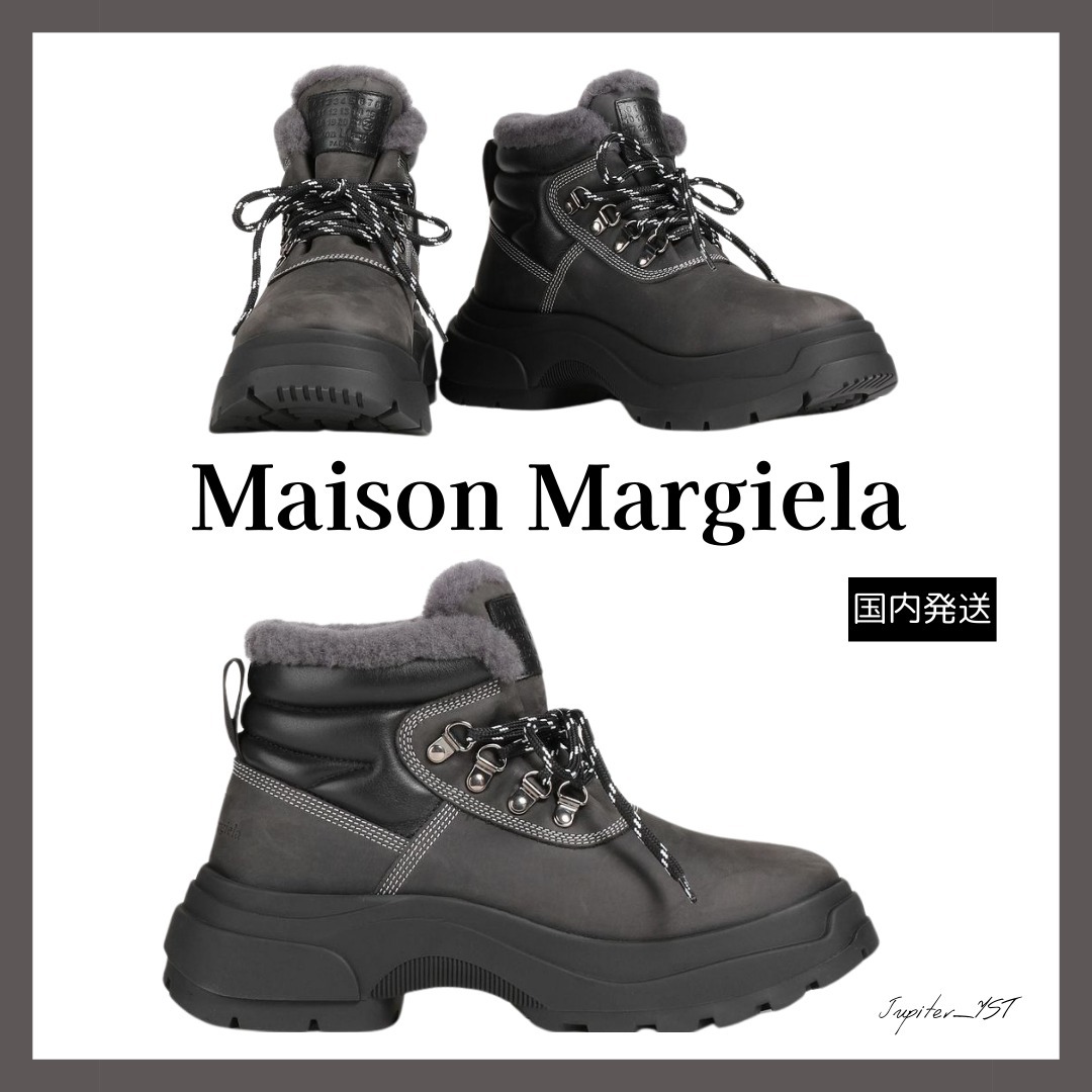 MAISON MARGIELA◆レザー&ヌバック アンクルブーツ