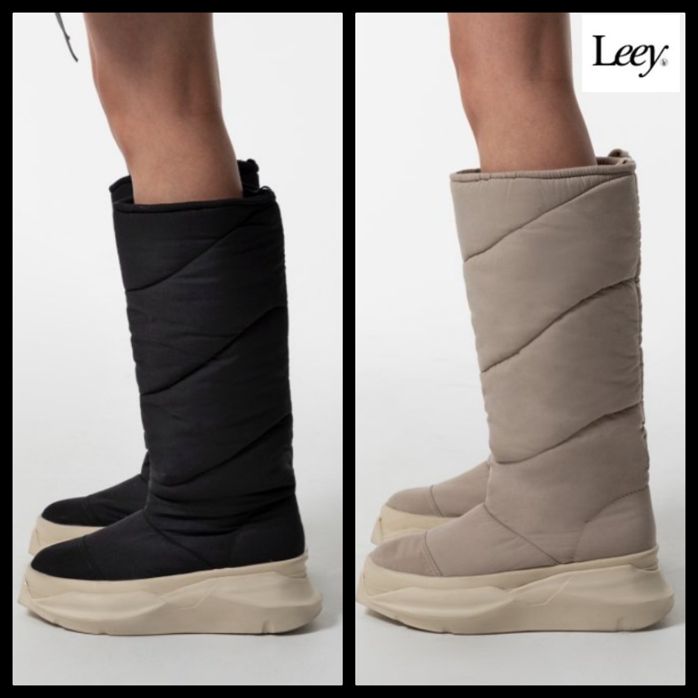 ■限定品■[LEEY] PUFFER HIGH BOOTS BLACK/BEIGE
