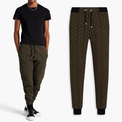 BALMAIN Joggers & Sweatpants Street Style Cotton Logo Joggers & Sweatpants