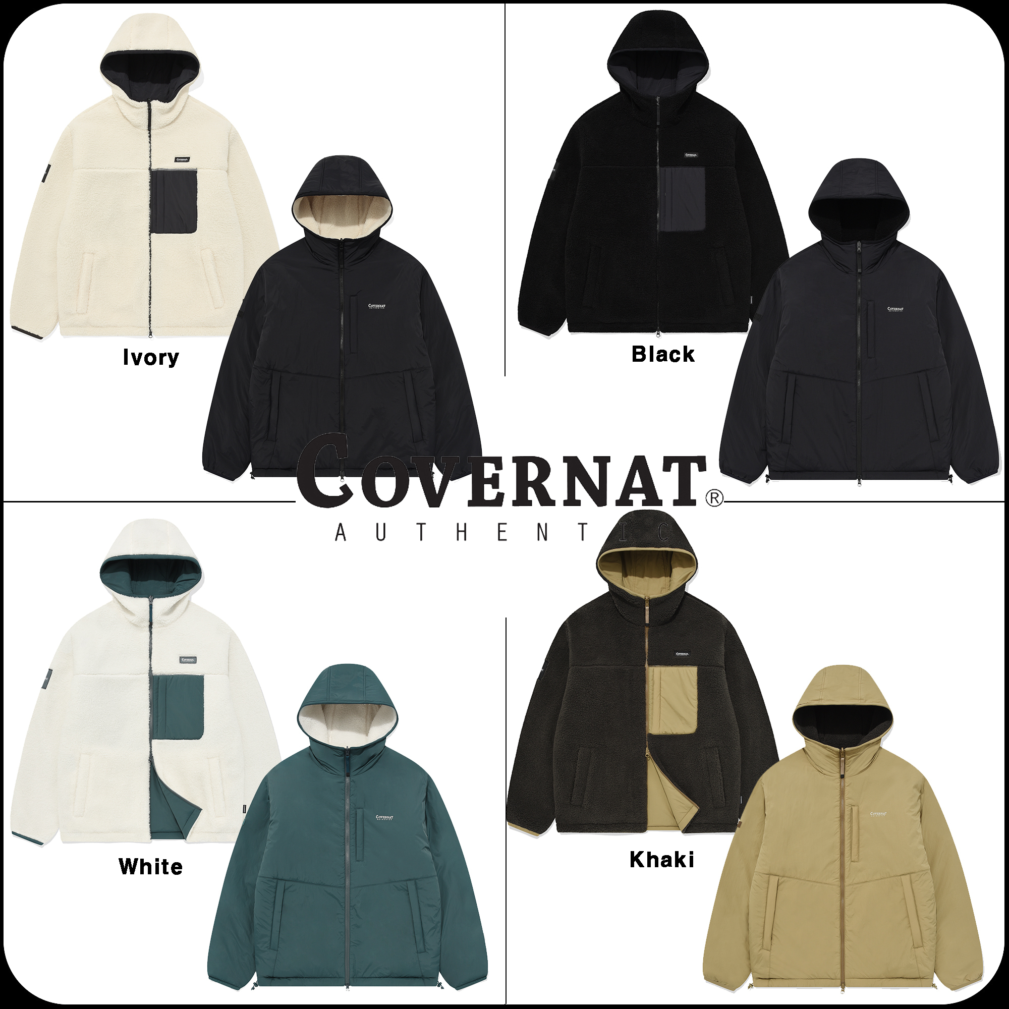 [COVERNAT]★REVERSIBLE COMFY BOA HOODIED ZIP-UP JACKET