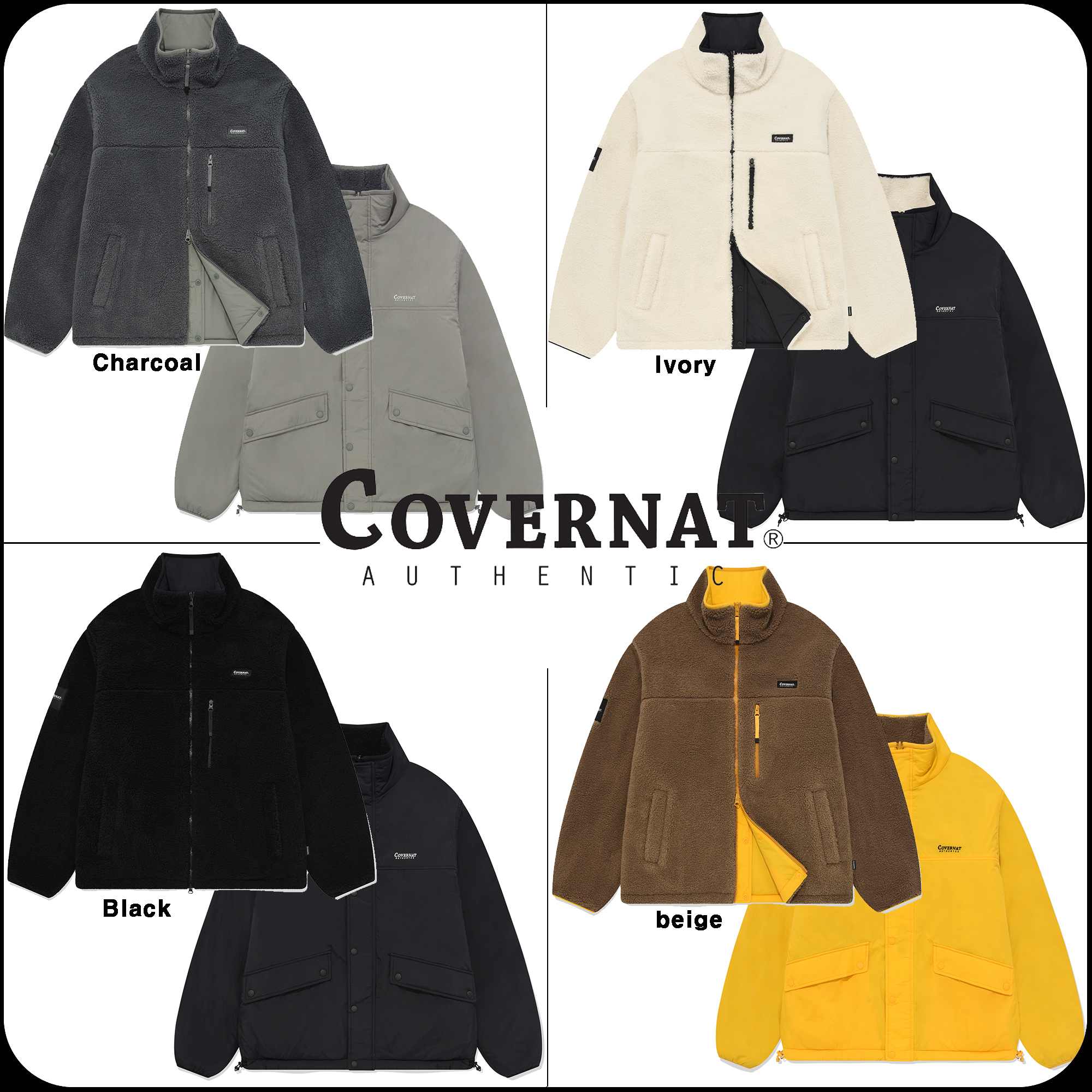 [COVERNAT]★REVERSIBLE COMFY BOA ZIP-UP JACKET