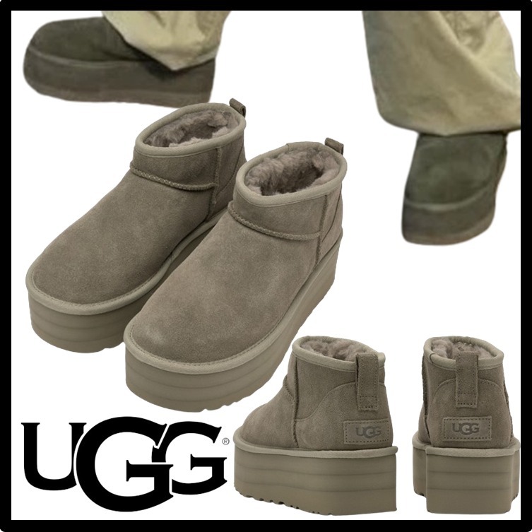 ☆関税込☆UGG★Classic Ultra Mini Platform Boots★Moss Green