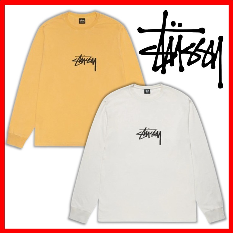 ★韓国の人気★【Stussy】★SMALL STOCK LS TEE PIGMENT DYED★