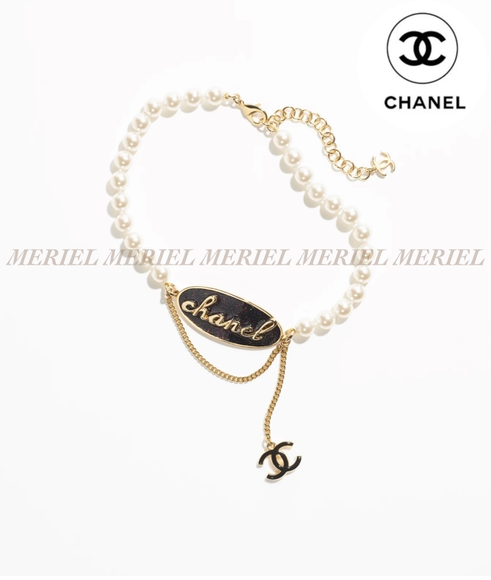 【24C】【CHANEL】チョーカー パール CC/CHANEL ロゴ