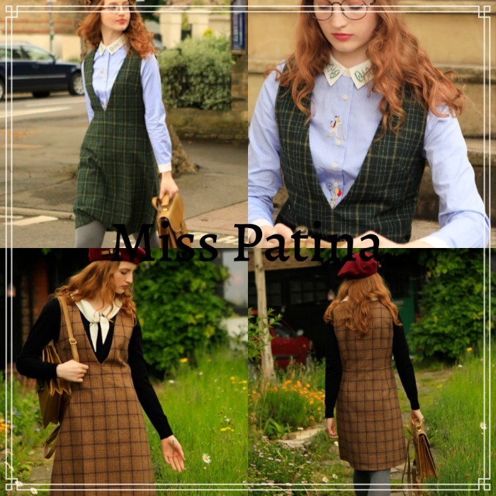 【miss patina】Sinclair チェック 柄 サロペット ワンピース2色