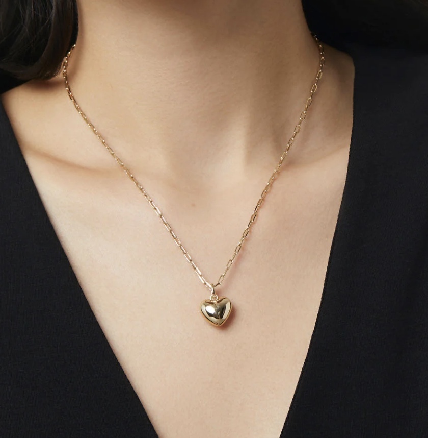 日本未上陸 [ana luisa] Puffed Heart Necklace