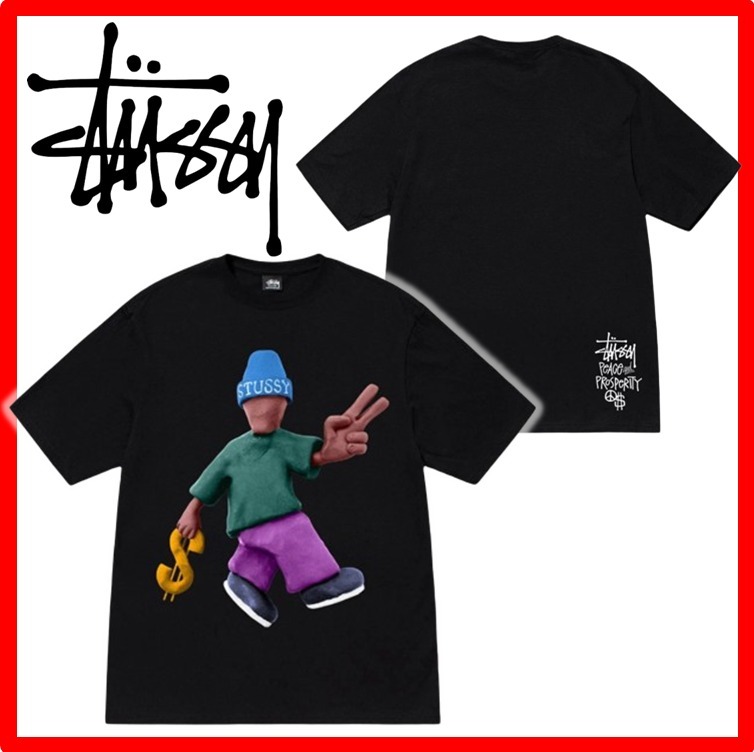 ★【Stussy】★Stussy Peace & Prosperity T-Shirt★Black★