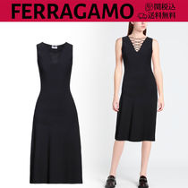 関税込 送料無料【FERRAGAMO】ひざ丈ワンピース