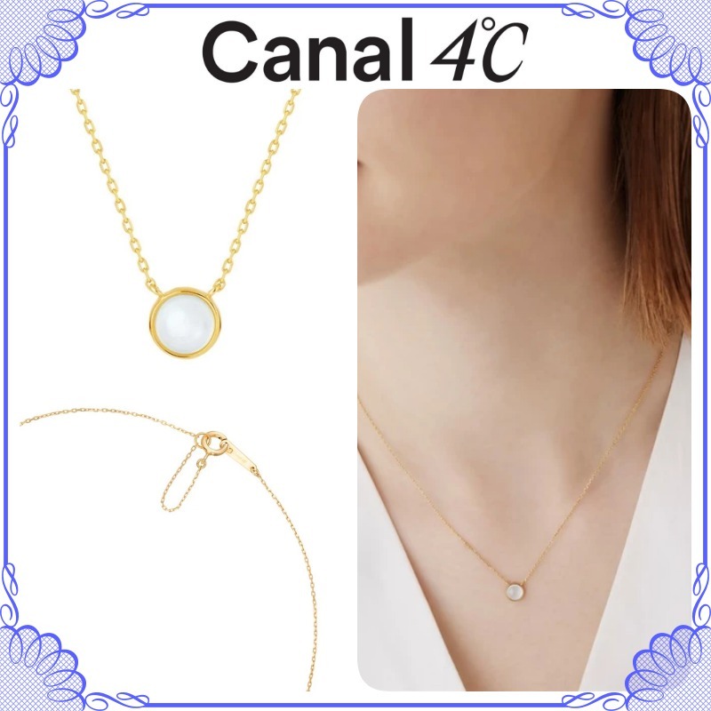 大人気!! Canal 4℃ シルバー ミルキーアクアマリン ネックレス