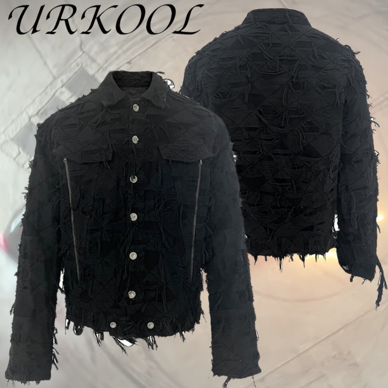 ☆関税/送料込み☆【URKOOL】ダメージデニムジャケット