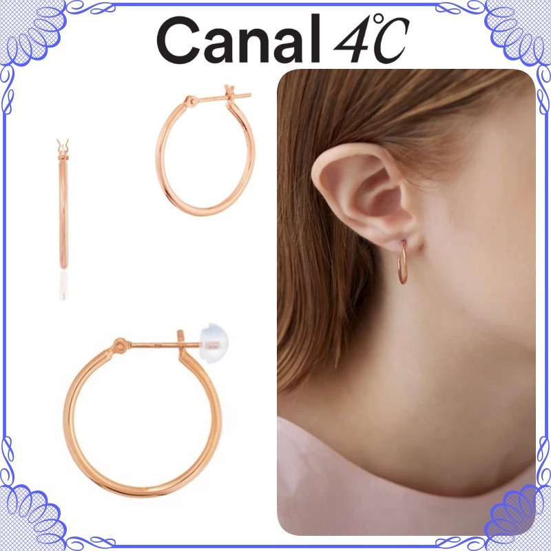 大人気!! Canal 4℃ シルバー シンプルフープピアス