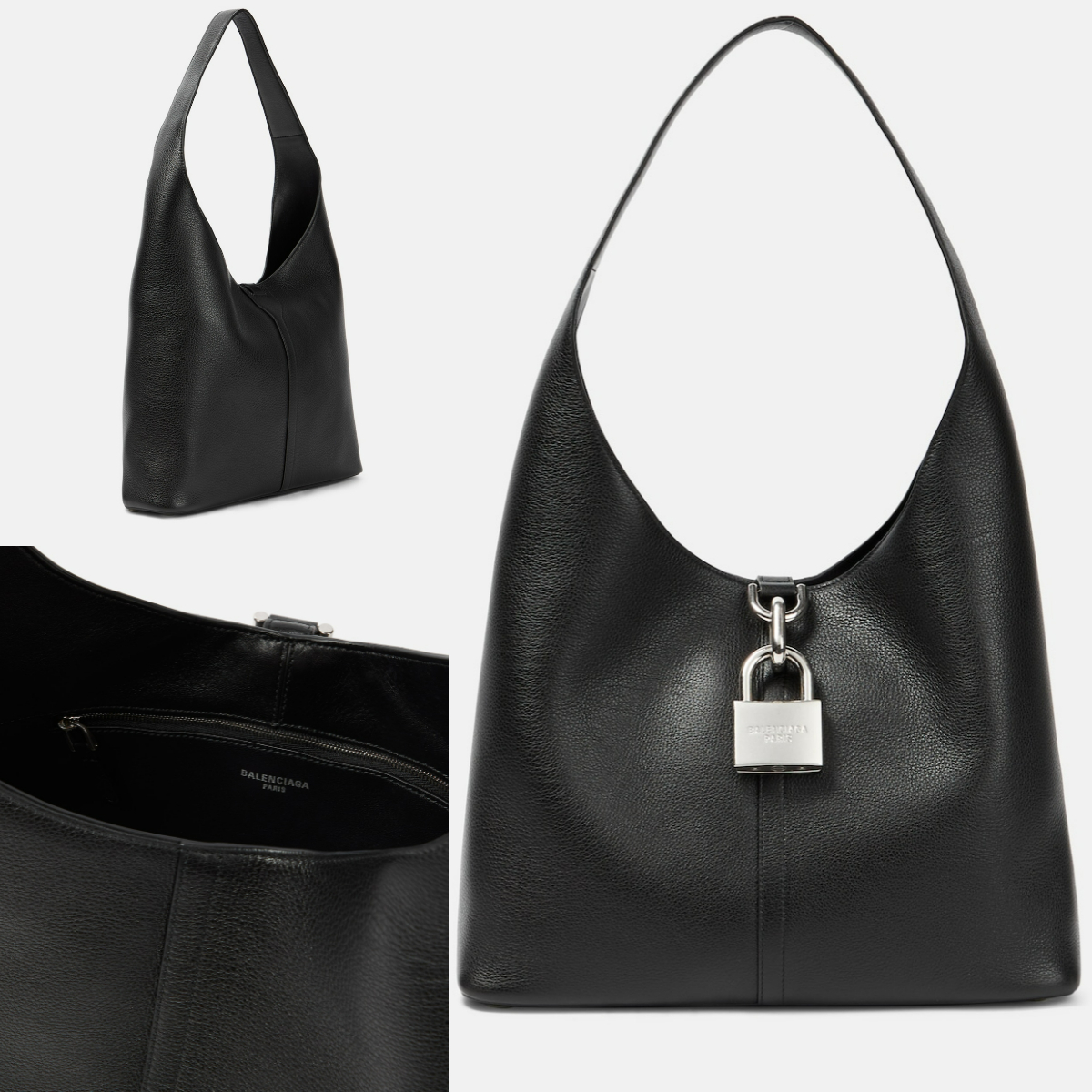 新作*BALENCIAGA*南京錠ロック付きスムースレザートートバッグ