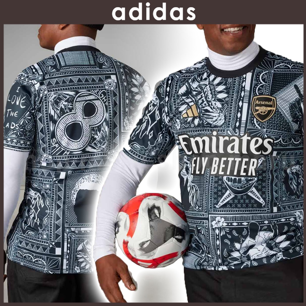 adidas◆アーセナル イアン ライト Tシャツ◆ユニセックス