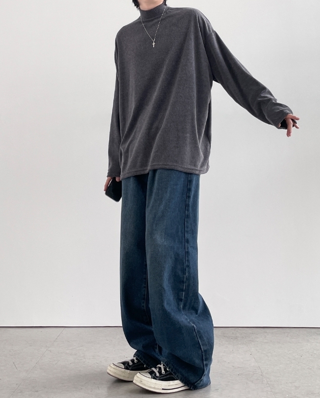 【YOURNUS】Robben Terry Mock Neck T-Shirt