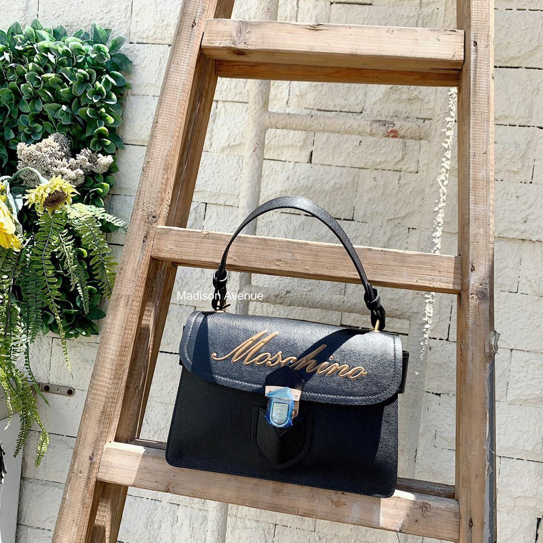 MOSCHINO - ロゴ プリントシーム ハンドバッグショルダーバッグ