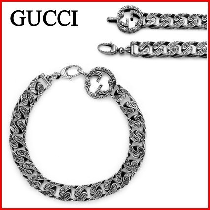 【関税込み】 ☆GUCCI☆ ロゴ ペイズリー チェーン ブレスレット