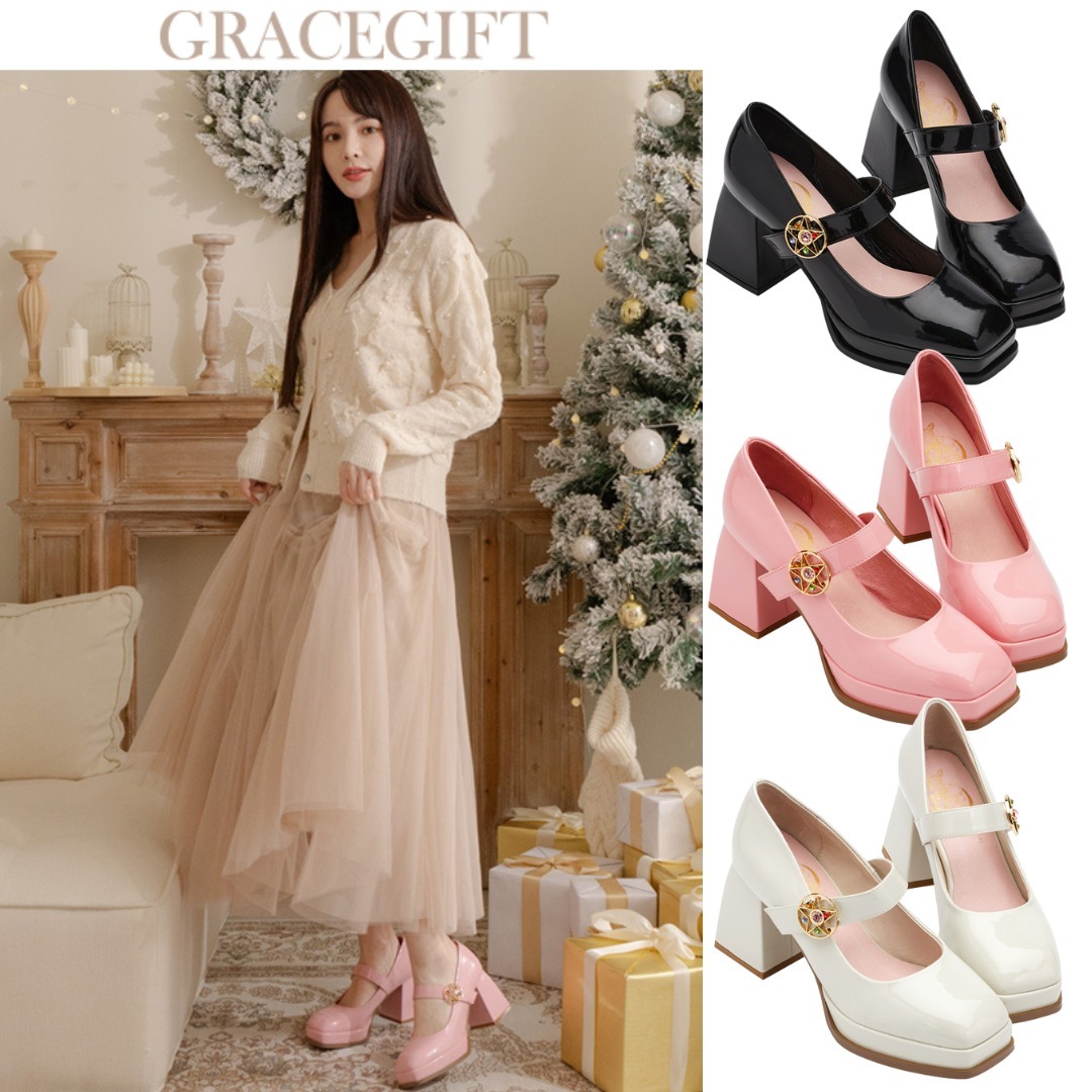 台湾 gracegift セーラームーン Crystal メリージェーンシューズ
