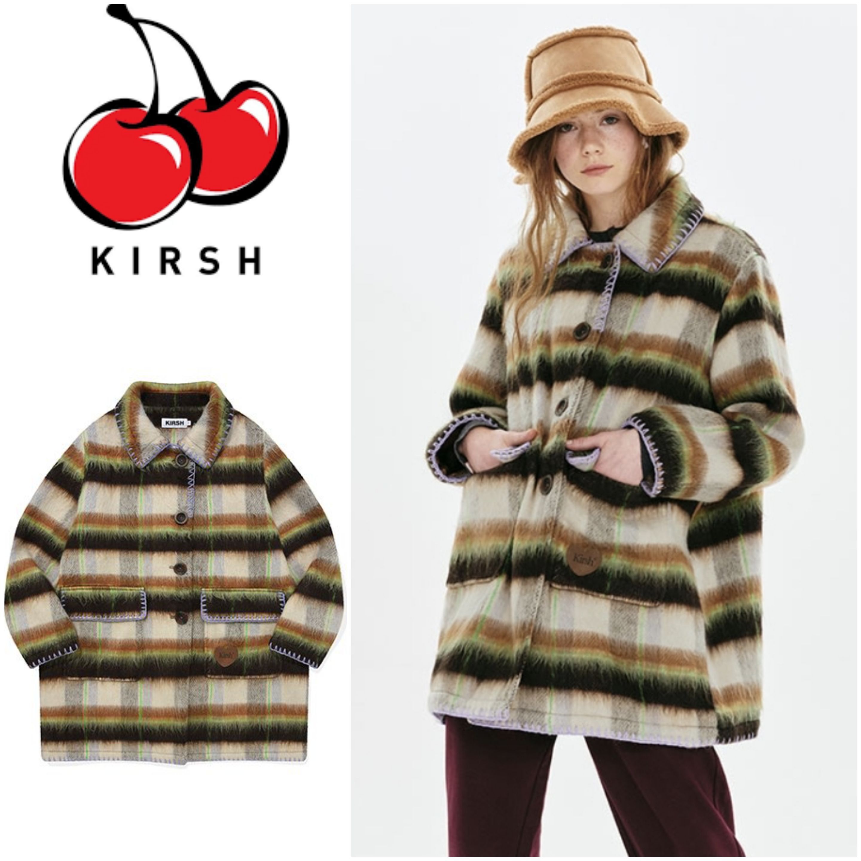 さらに100円引き◆KIRSH◆BOHEMIAN CHECK PATTERN COAT