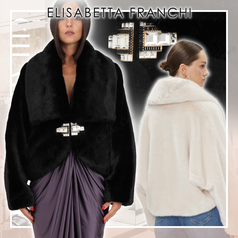 【23AW NEW】ELISABETTA FRANCHI / ショートファーコート / 2色