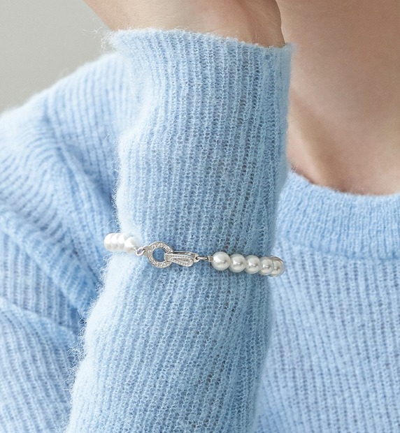 [HAESOOL] 925Silver☆Classic Pearl ブレスレット