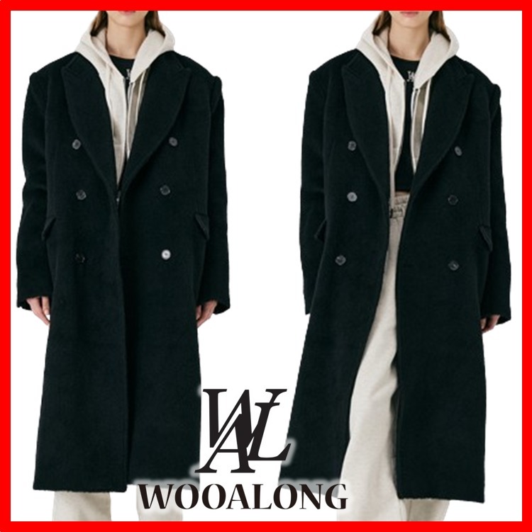 ☆人気☆【WOOALONG】☆Oversized wool blend double coa.t☆