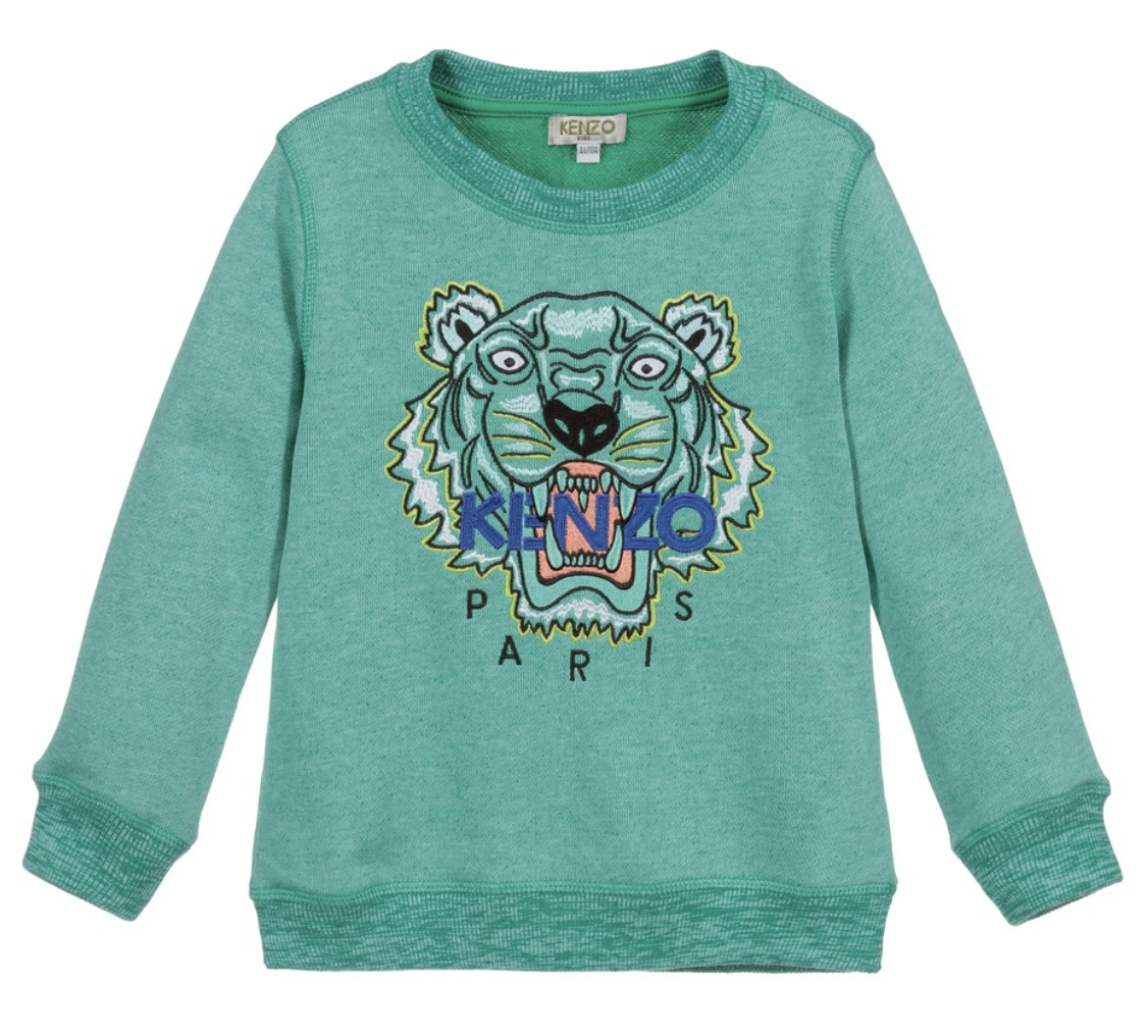 KENZO ★ タイガーロゴ刺繍 スウェットシャツ ダークグリーン