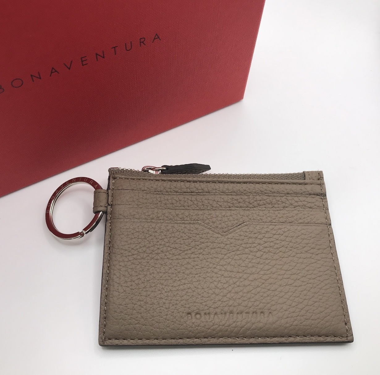 人気☆BONAVENTURA キーリング付 カードケース シュリンクレザー